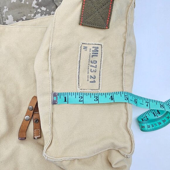 Y2K Old Navy Unisex Canvas Messenger Bag /w button closure One Size Cream/Beige - Picture 11 of 16